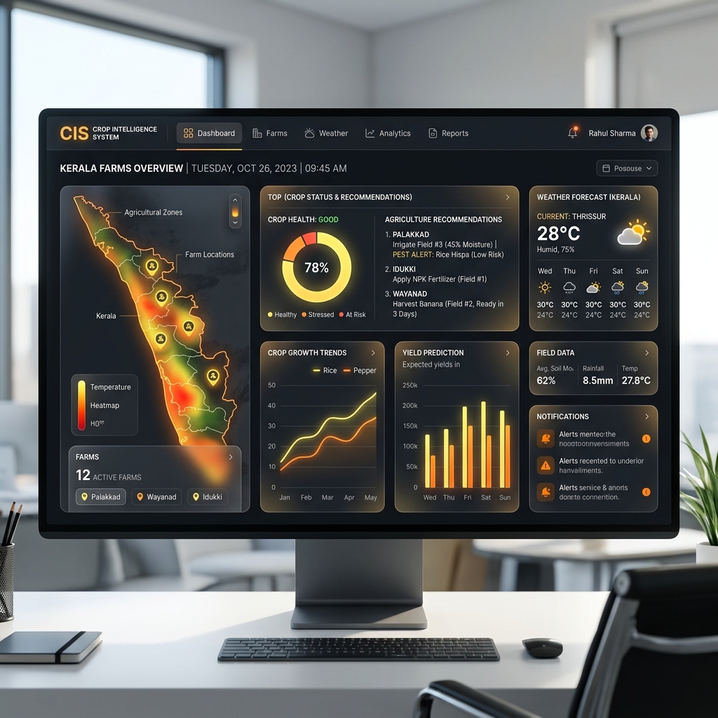 Crop Intelligence System UI mockup